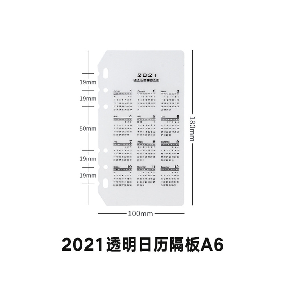 Vách ngăn 6 lỗ bằng PP trong suốt khổ A5A6 2021