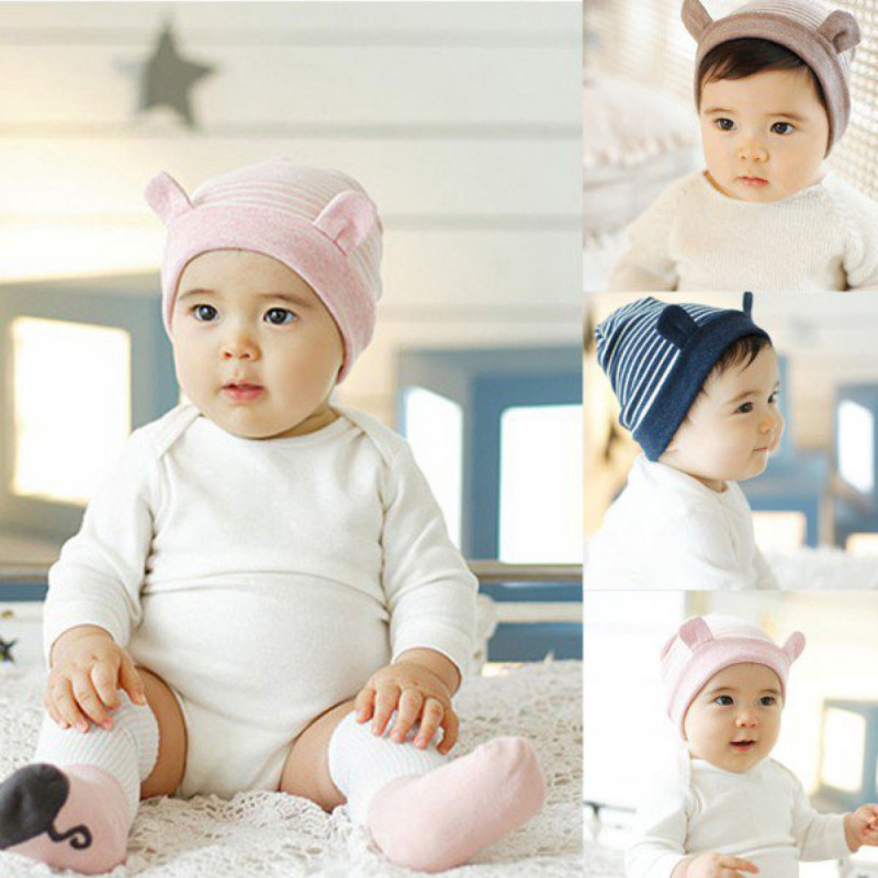 Mũ beanie cotton giữ ấm dành cho trẻ em
