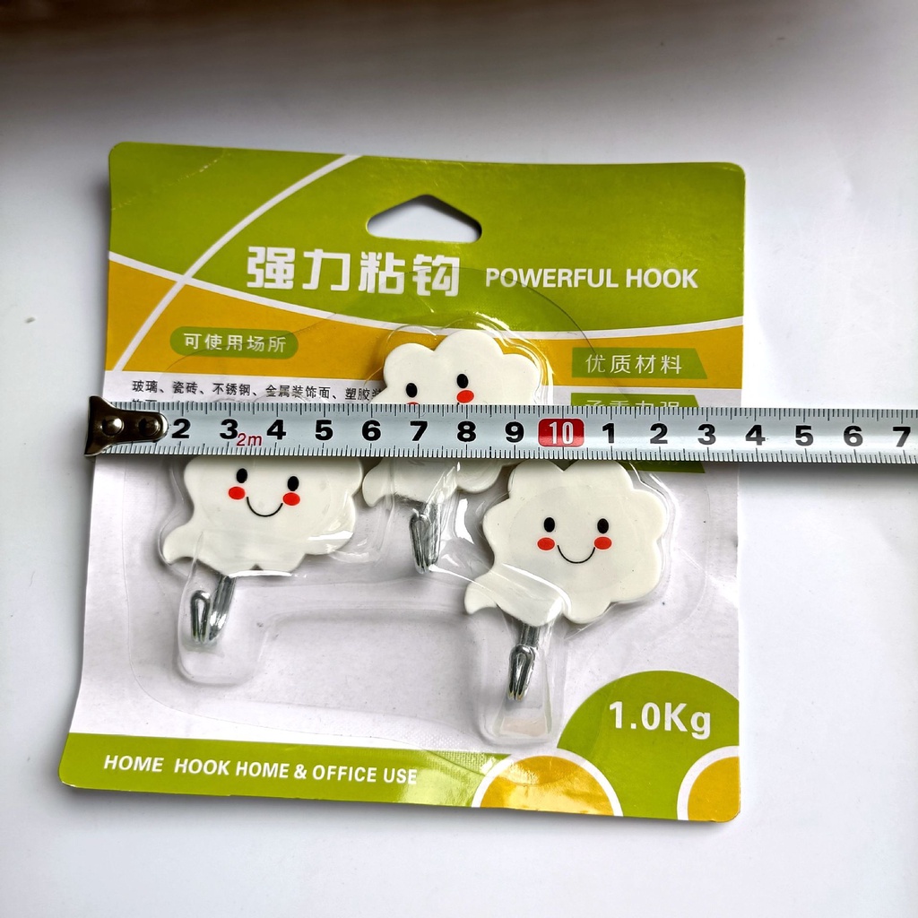 Set 6 - 3 móc treo đồ dùng dán tường nhiều hình - đám mây nhựa dễ thương