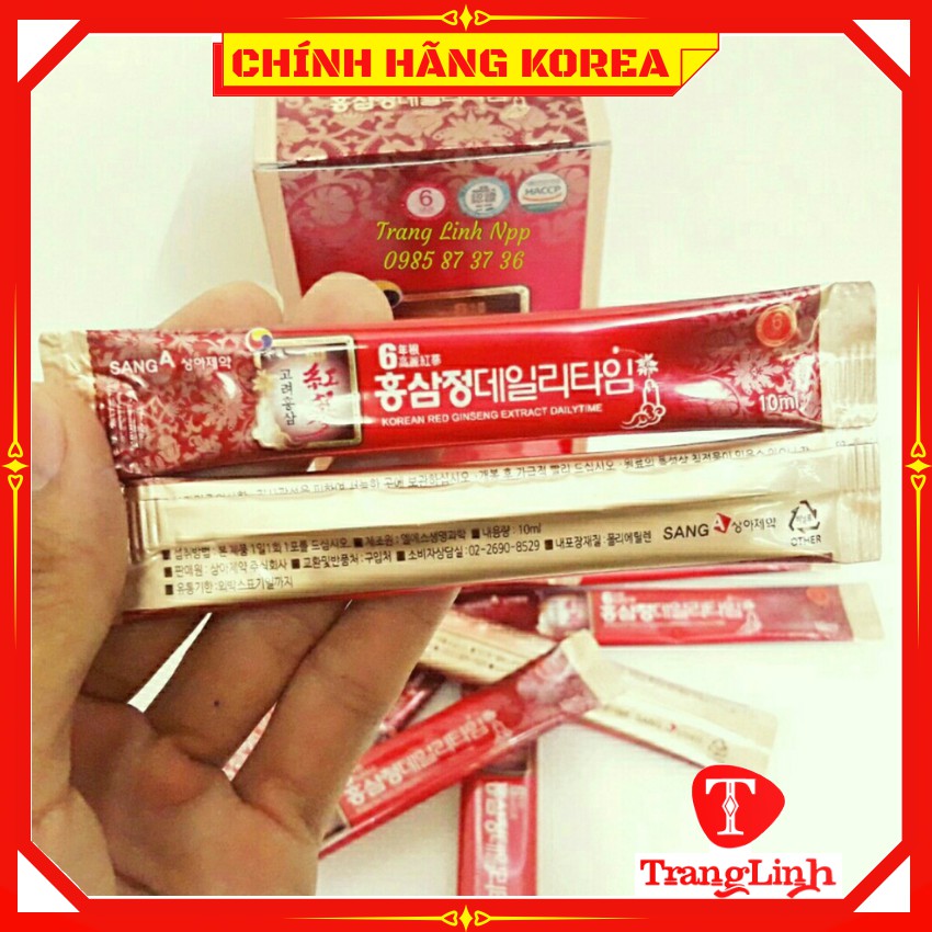 Nước hồng sâm SangA hàn quốc nguyên chất, hộp 30 gói - tranglinhkorea