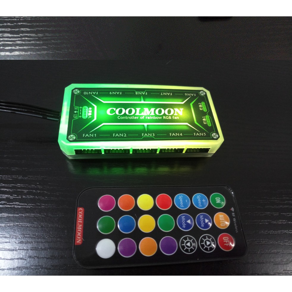 Bộ hub điều khiển quạt tản nhiệt RGB Coolmoon, led đồng bộ màu theo màu quạt