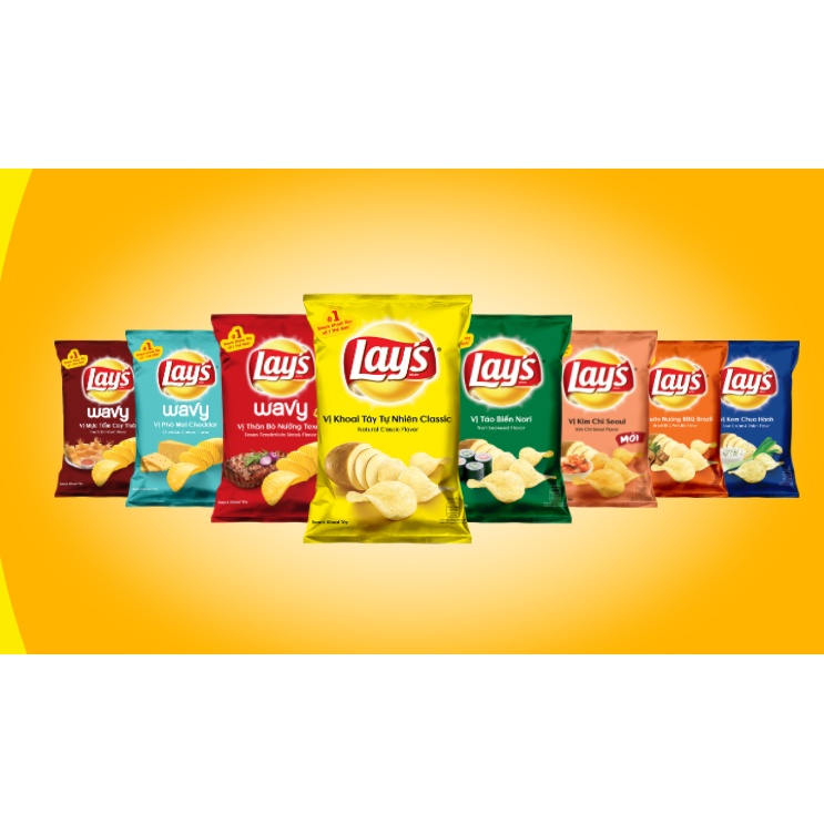 Bánh snack khoai tây Lays nhiều vị gói lớn 63g - Lay's 63g