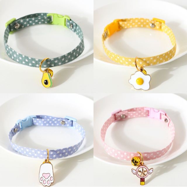 Vòng cổ cho mèo hình trái bơ, trứng rán, măng cụt, sakura