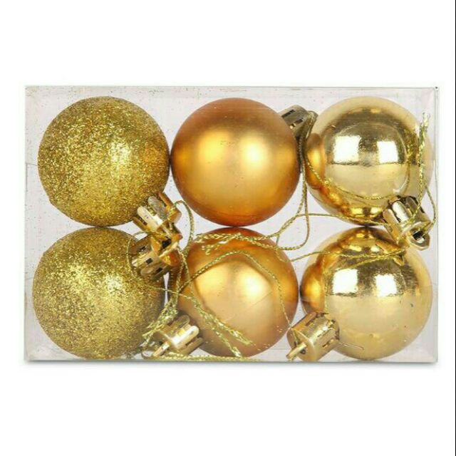 Hộp 6 Quả bóng, quả châu treo trang trí cây thông Noel, các màu, các size Nguyên Liệu Pha Chế Sỉ Hà Nội
