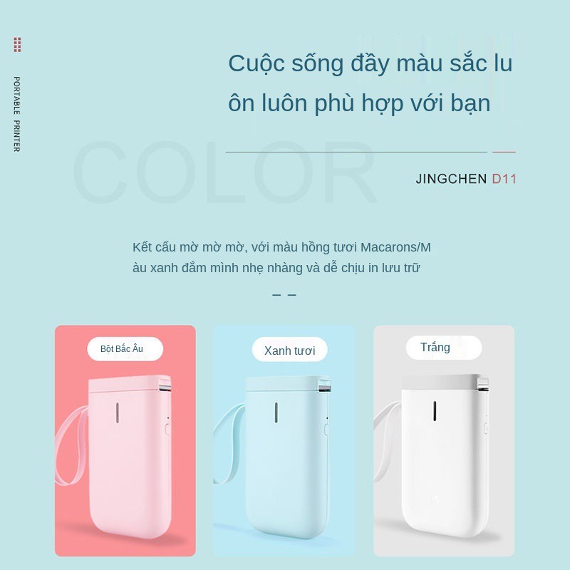 [Máy in] Máy in nhãn Jingchen D11 mini cầm tay tại nhà tự dính tài khoản màu <