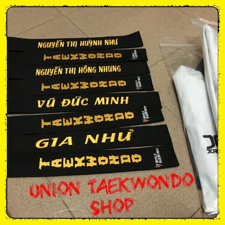 Đai Taekwondo Miễn Phí Thêu Tên Size 4.5cm x UnionTaekwondoSHOP