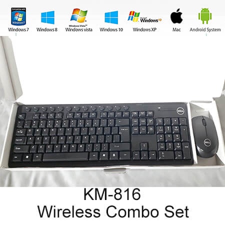 Combo Bàn Phím Và Chuột Không Dây Dell KM816