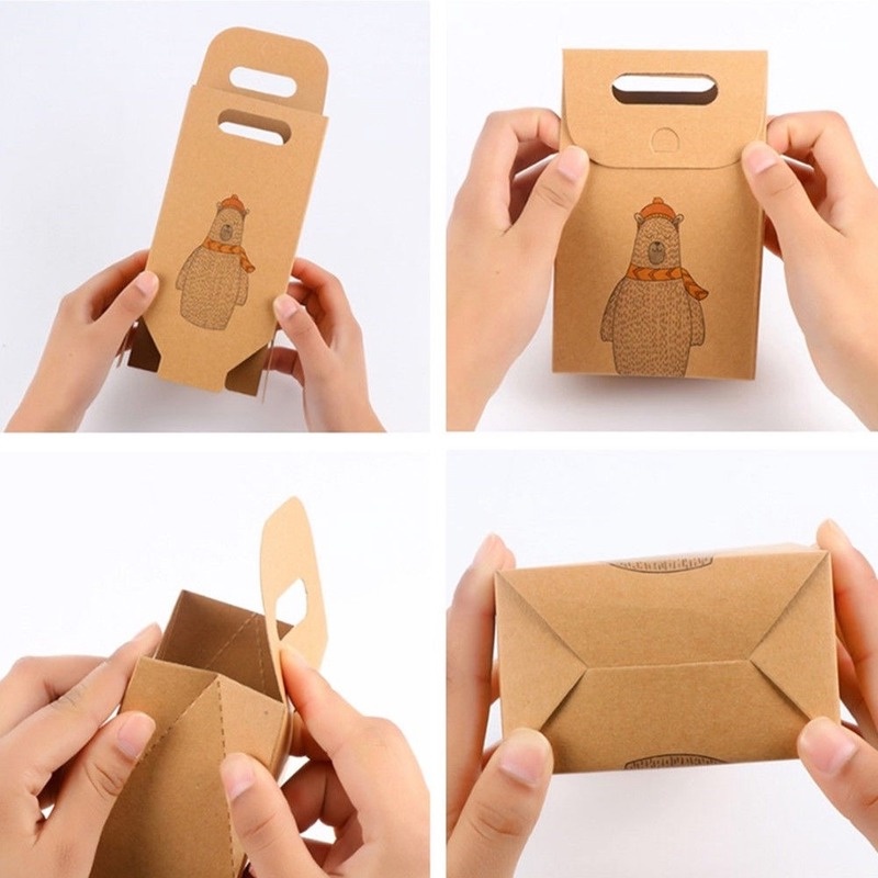 Túi giấy kraft đựng bánh kẹo in họa tiết Giáng sinh