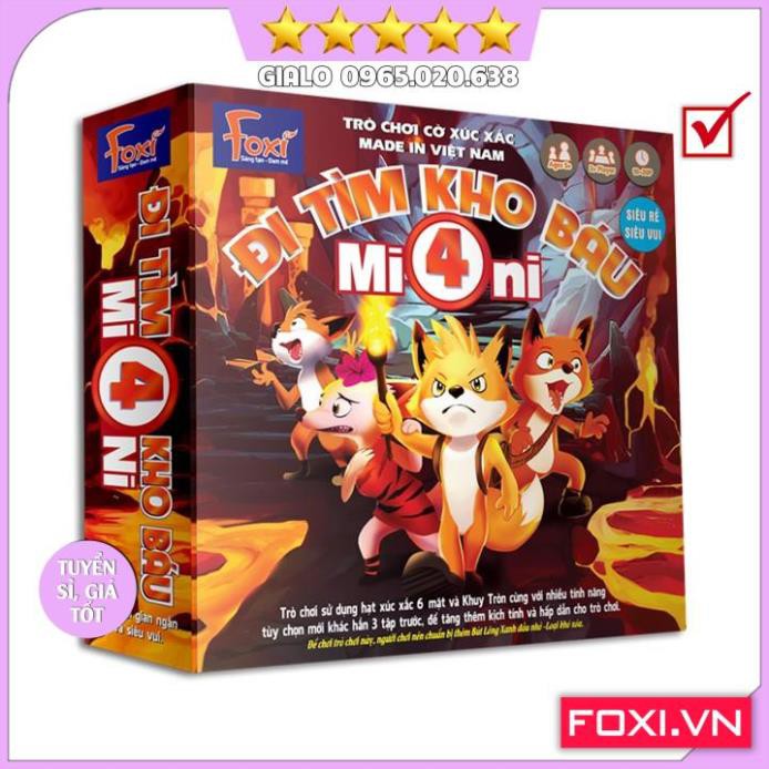 Boardgame-Đi tìm kho báu Mini 4 Foxi-trò chơi phát triển khả năng nhớ-suy luận-phán đoán logic