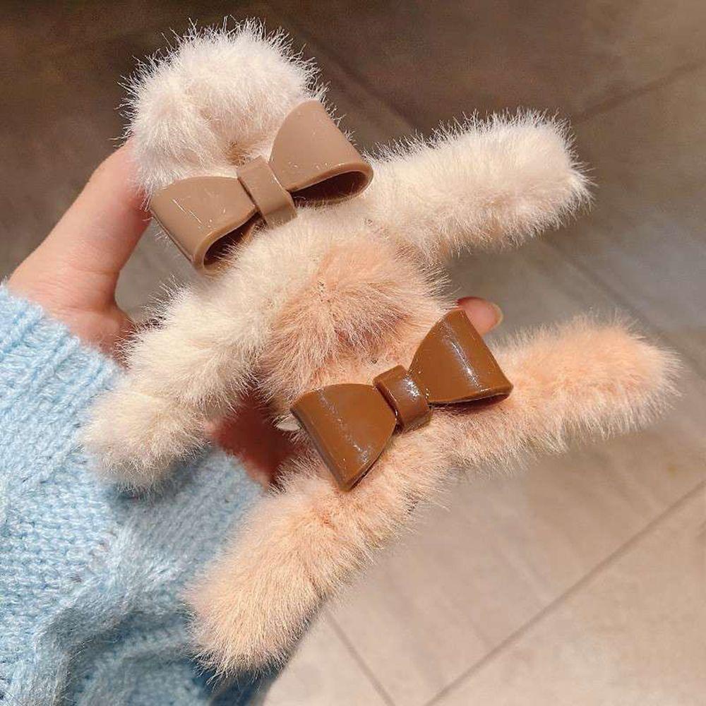 Kẹp Tóc Càng Cua Đính Nơ Bằng Vải Bông Cho Nữ