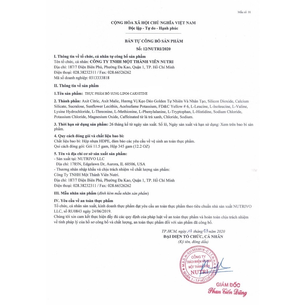 Giảm Mỡ Tự Nhiên, Giảm Cân Nhanh Hiệu Quả, Tăng Cường Đốt Mỡ, Ngăn Tích Tụ Mỡ Thừa NUTREX L-CARNITINE 120 Viên