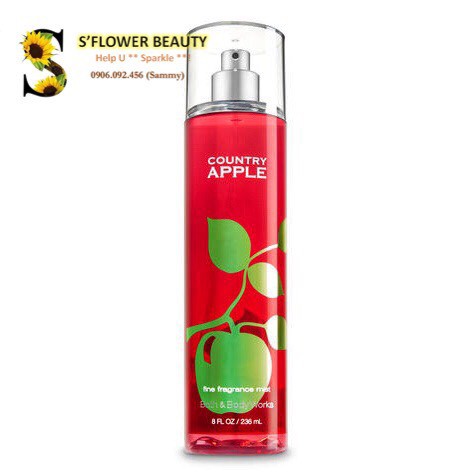 Sản Phẩm Tắm Dưỡng Xịt Thơm Toàn Thân Lưu Hương Mịn Da Bath & Body Works - Country Apple