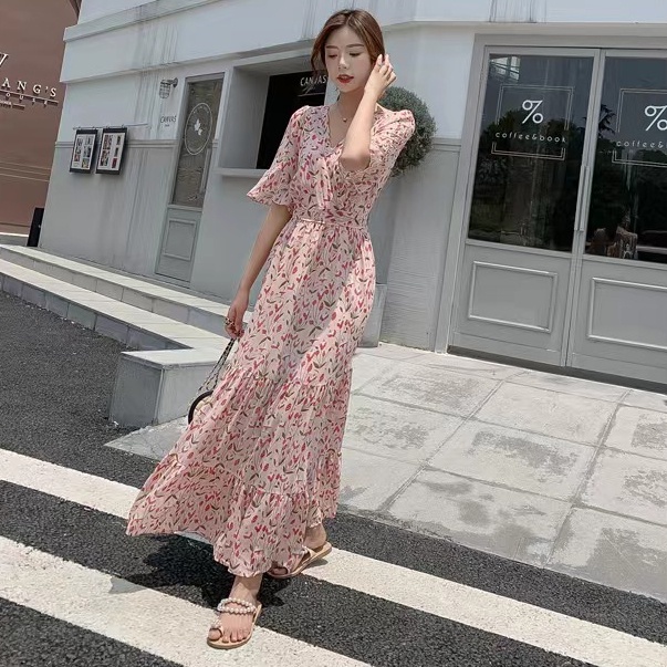 Phụ Nữ Phong Cách Hàn Quốc Mùa Hè Mới Váy Hoa Thời Trang