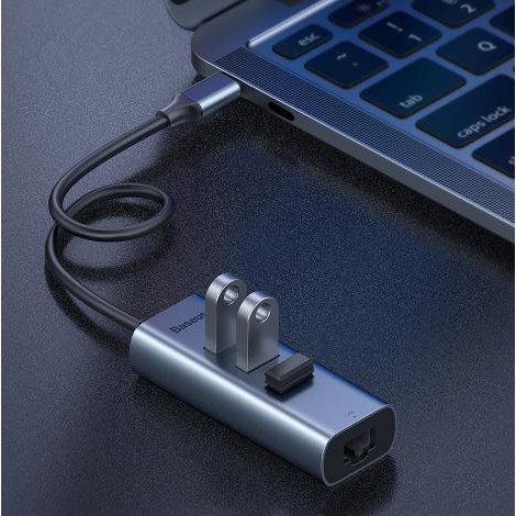 Hub Chuyển Đổi Type-C To USB3.0*3 + RJ45*1 Cho Macbook Air Pro Samsung Huawei - Thương Hiệu Baseus