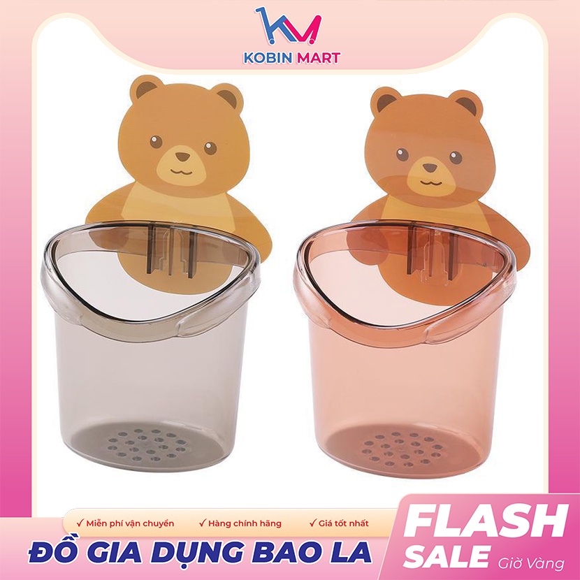 Cốc Gấu Đựng Bàn Chải Kem Đánh Răng, Cốc Gấu Dán Tường Siêu Dính Cute - Xả Kho Lấy Đánh Giá 5 Sao