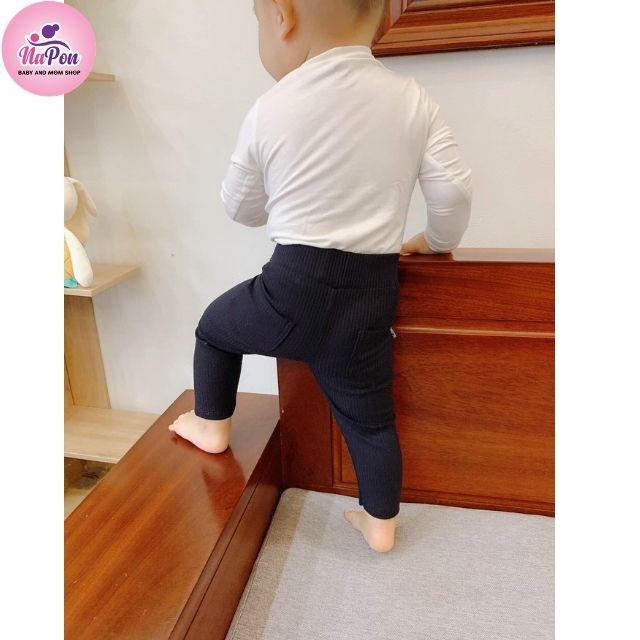 Quần legging cho bé, quần dài thun gân len tăm cho bé trai bé gái chất dày dặn ,ấm áp