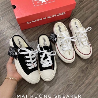 Giày thể thao nam nữ sneker - Sục convesre đen trắng , đạp gót hàng 11 full box full bill