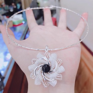 Kiềng bạc mặt hoa ý 925