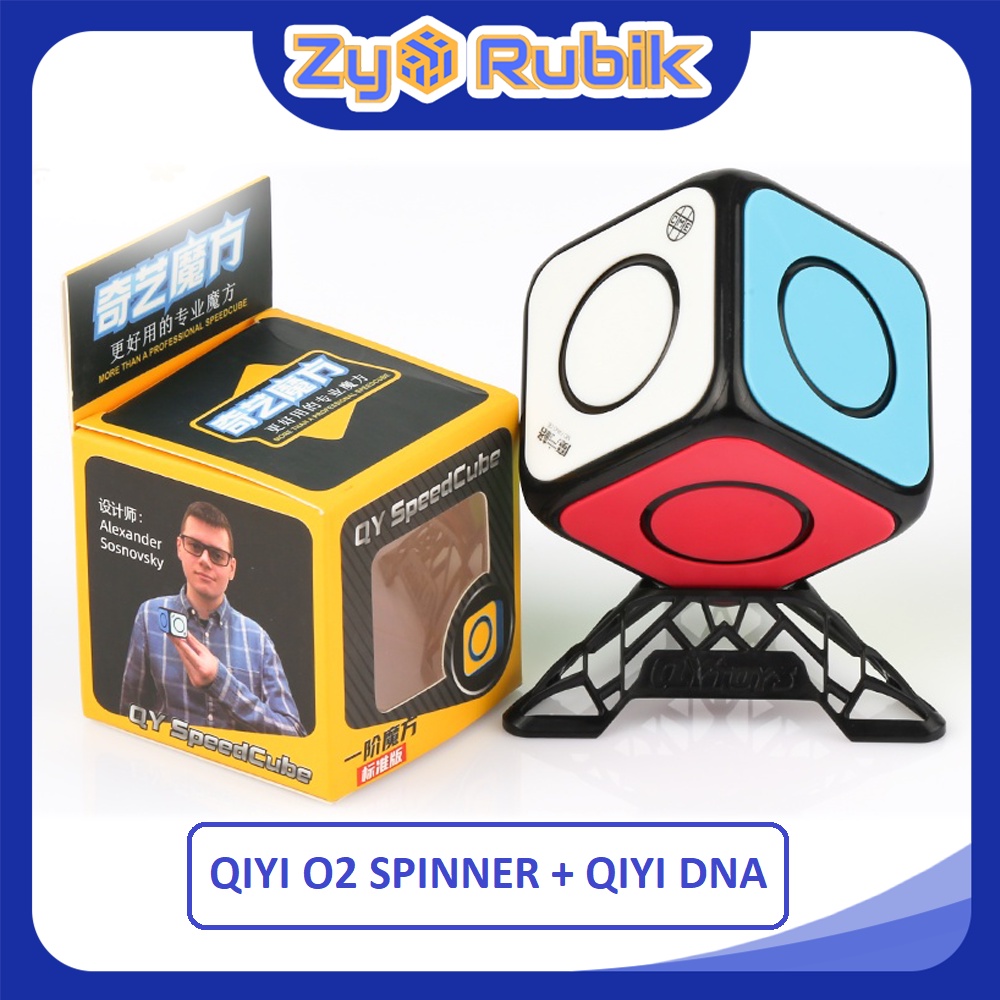 Rubik Biến Thể 1x1 Combo QiYi O2 spiner + Đế QiYi DNA Full Màu - ZyO Rubik