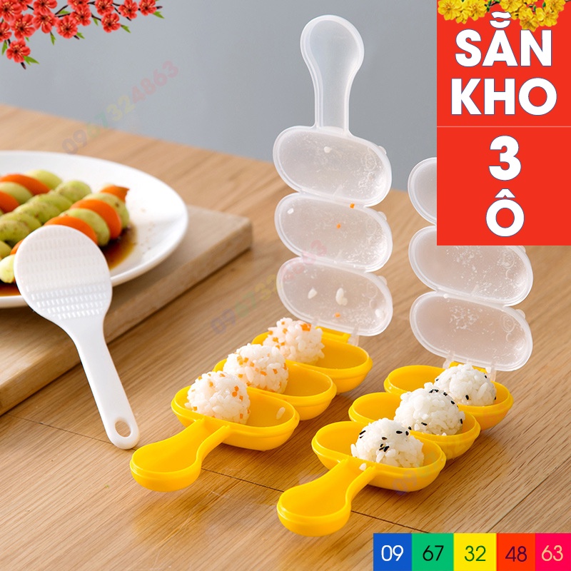 Bộ khuôn lắc cơm KÈM THÌA tạo hình cơm nắm cho bé ăn dặm