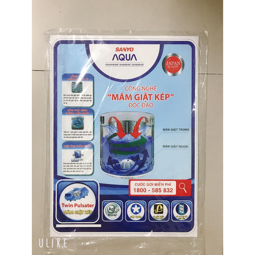 Miếng Dán Trang Trí Máy Giặt SANYO AQUA (mẫu 4)