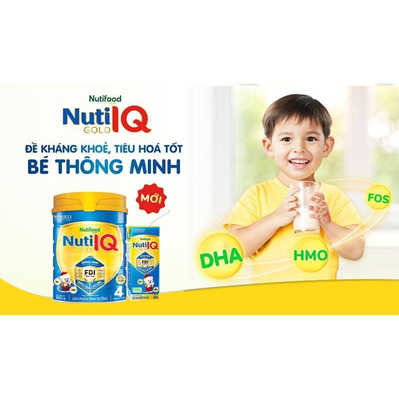 Thùng Sữa Nuti IQ Gold Step 4, 900g, trẻ 2-6 tuổi