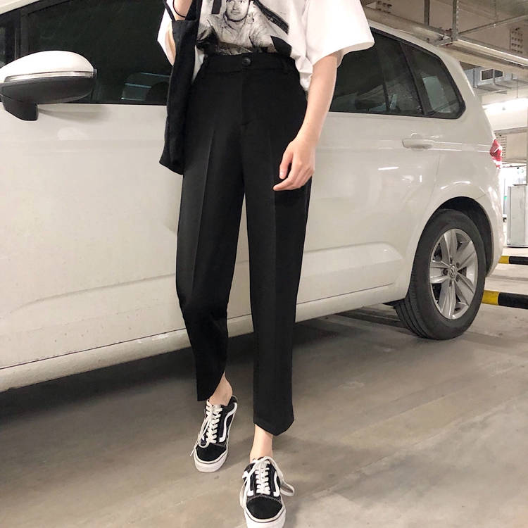 SUXI Quần nữ lưng cao theo phong cách Hàn Quốc