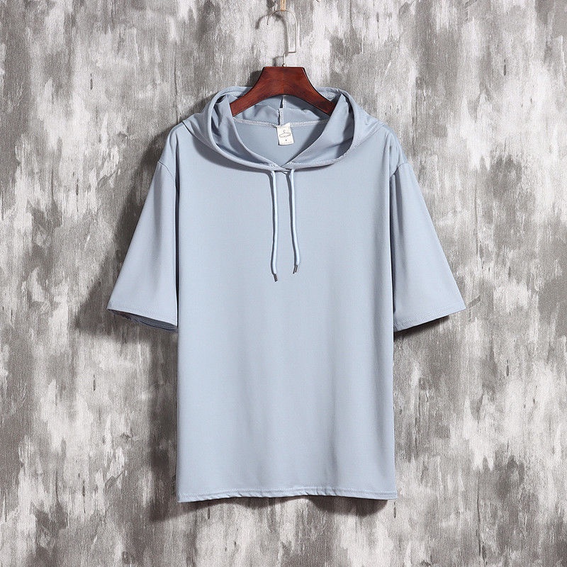 Áo Thun polojersey Lelakisolid Ngắn Tay Có Mũ Trùm Đầu Màu Trắng Đen Cho Nam Và Nữ