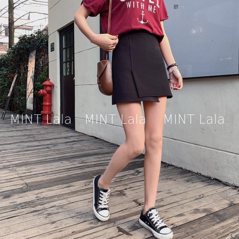 Chân Váy Màu Đen Công Sở Lệch Tà Dáng Ngắn Đẹp | BigBuy360 - bigbuy360.vn