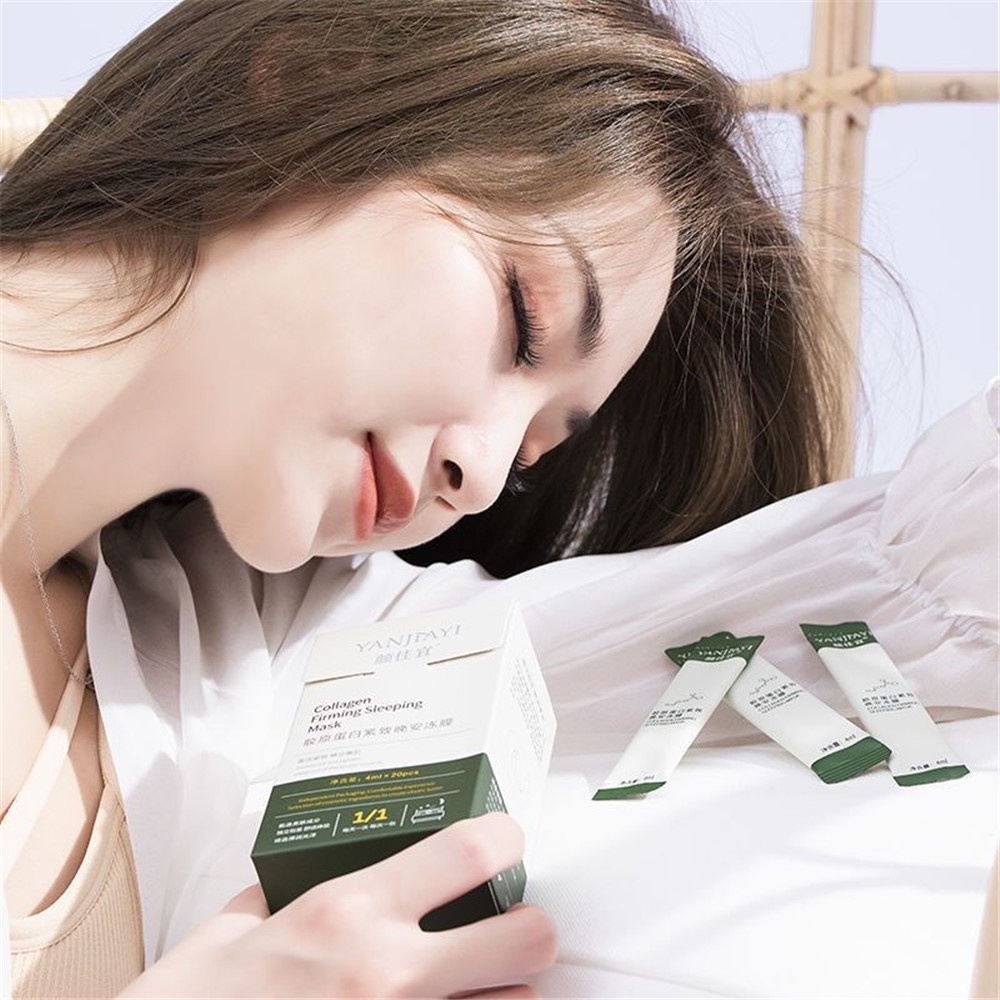 Set 20 Mặt Nạ Ngủ Dạng Thạch Collagen Dưỡng Ẩm Làm Trắng Da Sử Dụng Một Lần