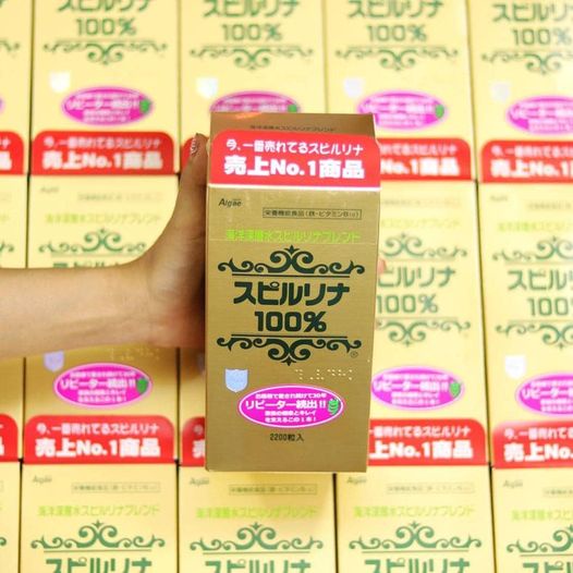 Tảo biển Spirulina Nhật Bản hộp vàng 2200 viên