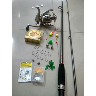 Combo bộ cần câu shimano 2 khúc đặc, máy câu yolo TFB 6000