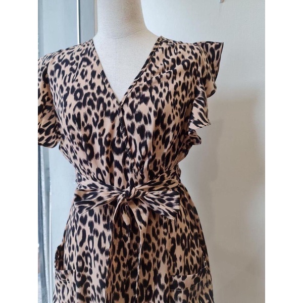 Váy Sienna Sky hoạ tiết nâu tây size S