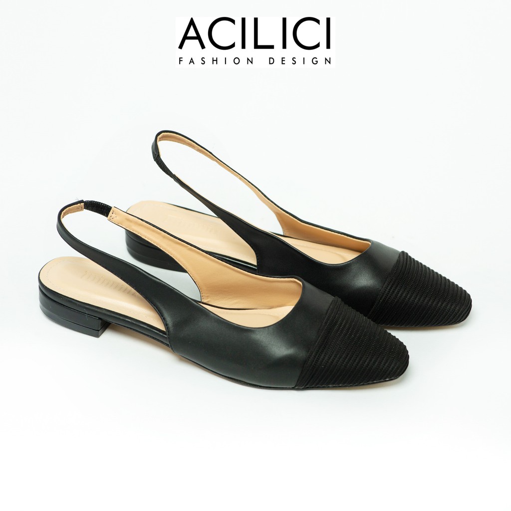 Giày sandal nữ ACILICI đế vuông thời trang gót cao 2p hàng chuẩn size màu nu,đen và trắng_TC17