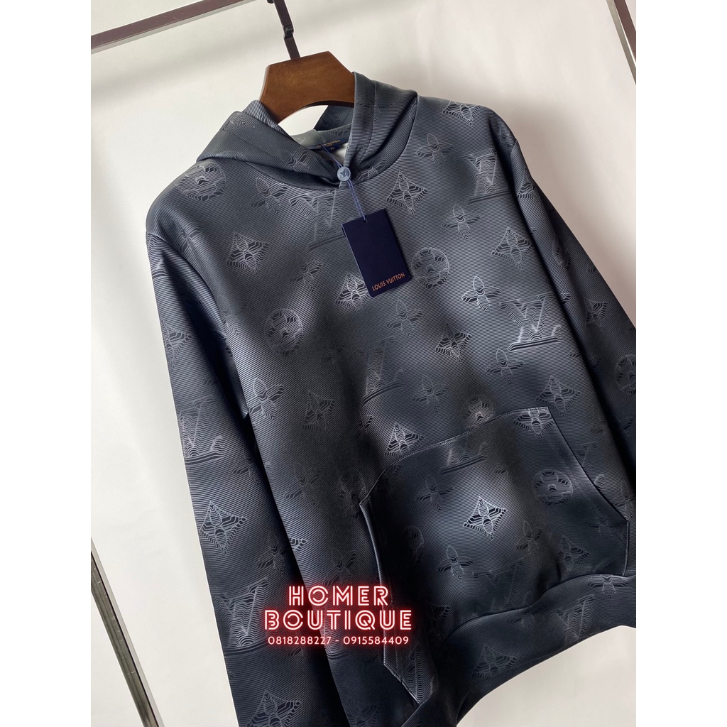 Áo Hoodie hoạ tiết in 3d rất bắt mắt chất liệu 100% Polyester Louis Vuitton Black Monogram '2054'