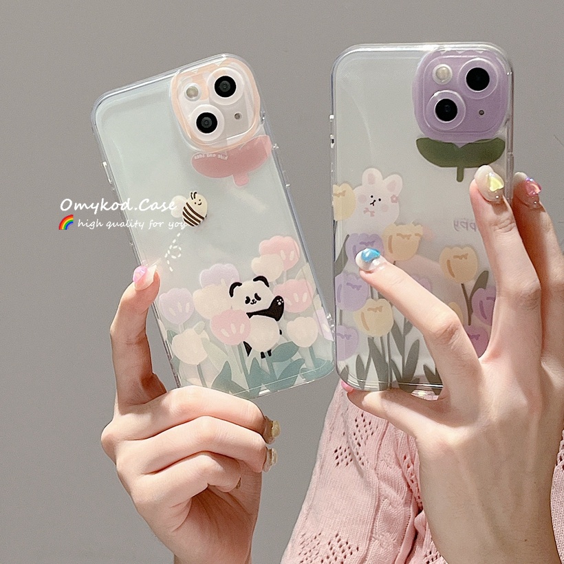 Ốp Điện Thoại Trong Suốt In Hình Gấu Trúc Cho Samsung S21 S20 FE S22 S21 S20 Plus Ultra Note 20Plus M33 M23 M53