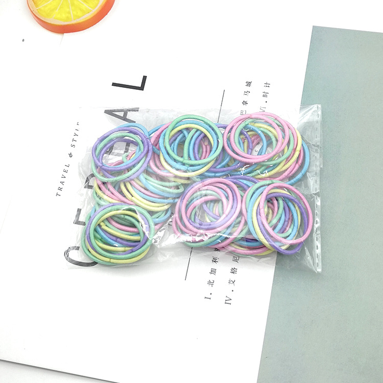 Set 50 Dây Thun Buộc Tóc Nhiều Màu Cho Bé Gái