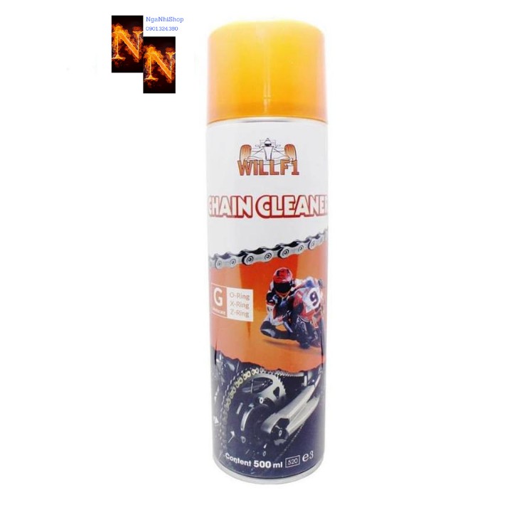 Chai Xịt Rửa Sên Xe WillF1 Chain Cleaner 500ml Làm Sạch Sên Xe