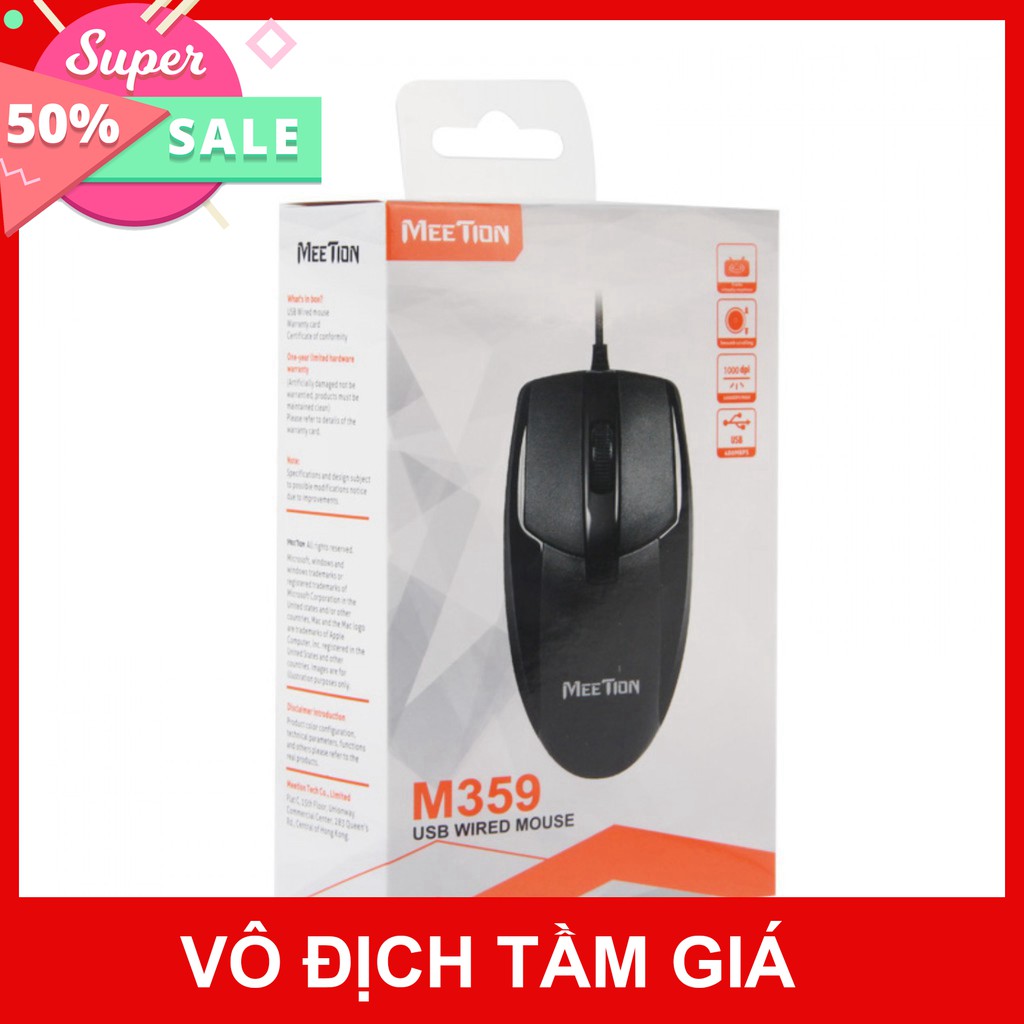 Chuột có dây Meetion M359 - Chuột văn phòng rẻ nhất shopee - Bảo hành 12 tháng - Cam kết chính hãng -  lỗi 1 đổi 1