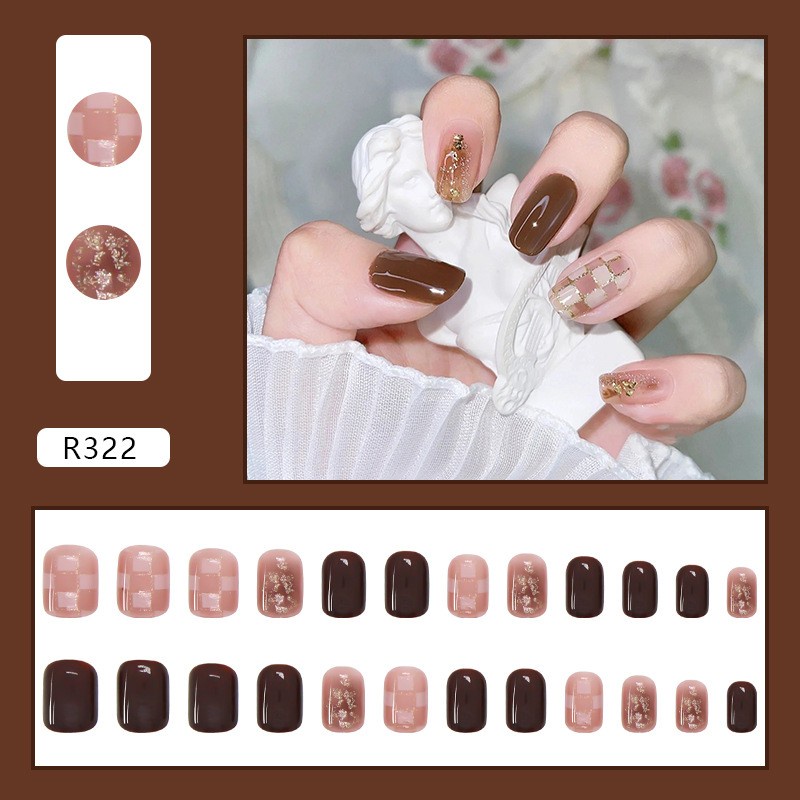 Set 24 Móng Tay Giả Kèm Keo Dán Trang Trí Móng Tay Nghệ Thuật