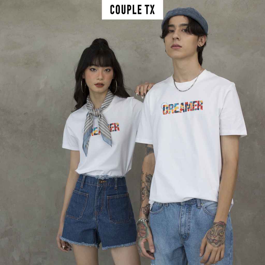 Áo Thun Nam Nữ In Typo Dreamer Art Couple TX TS 152