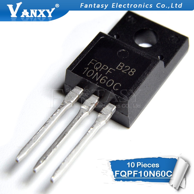 Bộ 10 Linh Kiện Bán Dẫn Fqpf10N60C To-220 10n60c 10n60 To220 Fqpf10N60