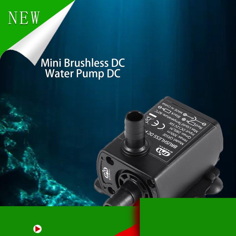 Máy bơm nước DC không chổi than mini DC 12V 5W 280L / H Nâng 300cm cho đài phun nước chìm