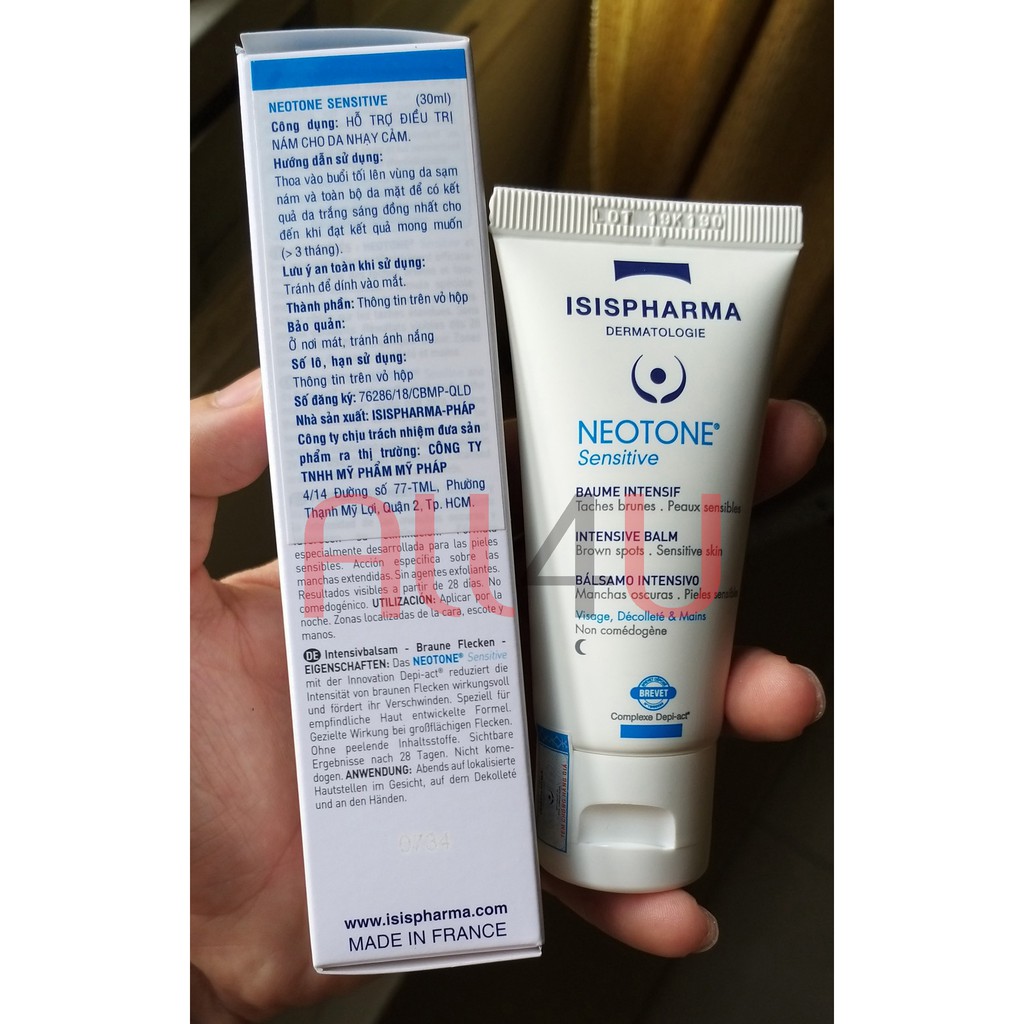 [CHÍNH HÃNG CÓ TEM] [MẪU MỚI] ISIS Pharma Neotone Sensitive 30mL - Kem Giảm Sạm Da, Tàn Nhang Cho Da Nhạy Cảm.