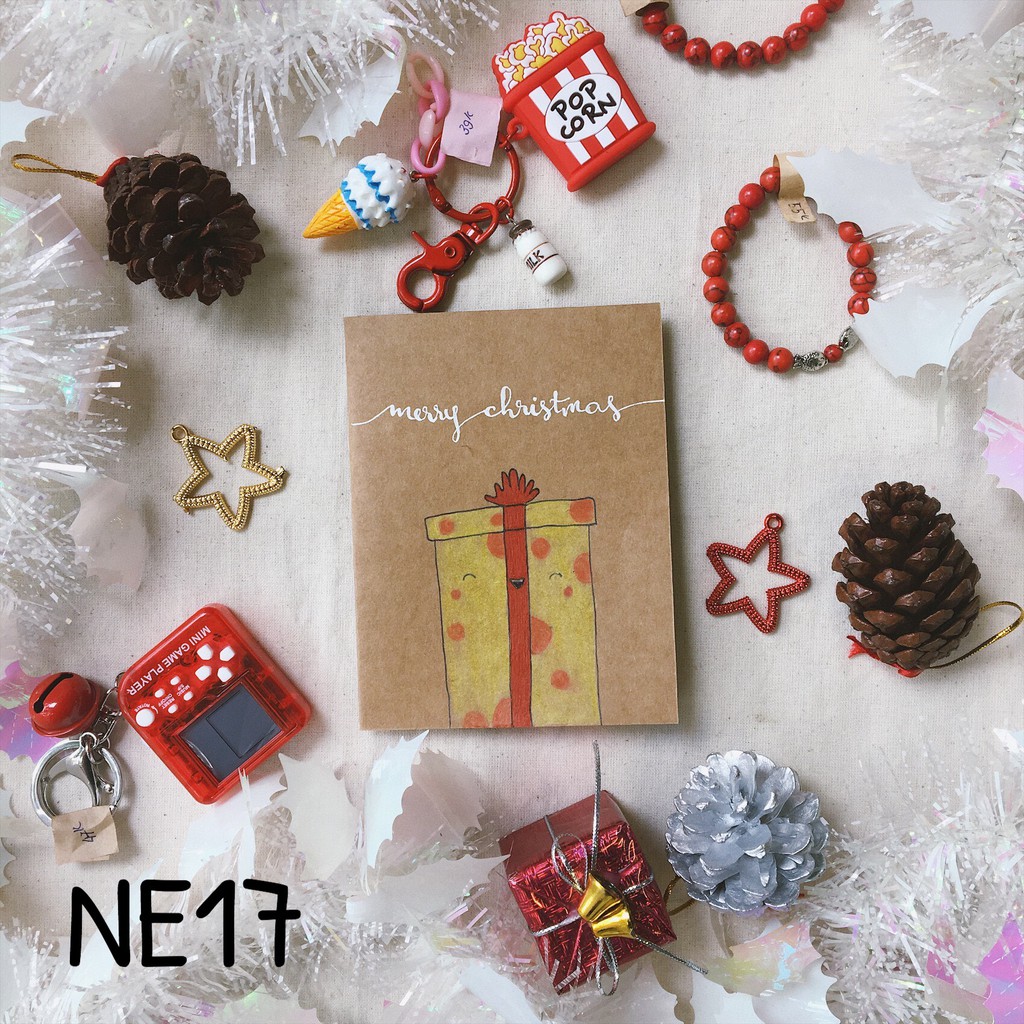 Thiệp mừng Giáng Sinh Noel handmade vẽ tay trang trí hình cây thông gocnha Góc Nhà