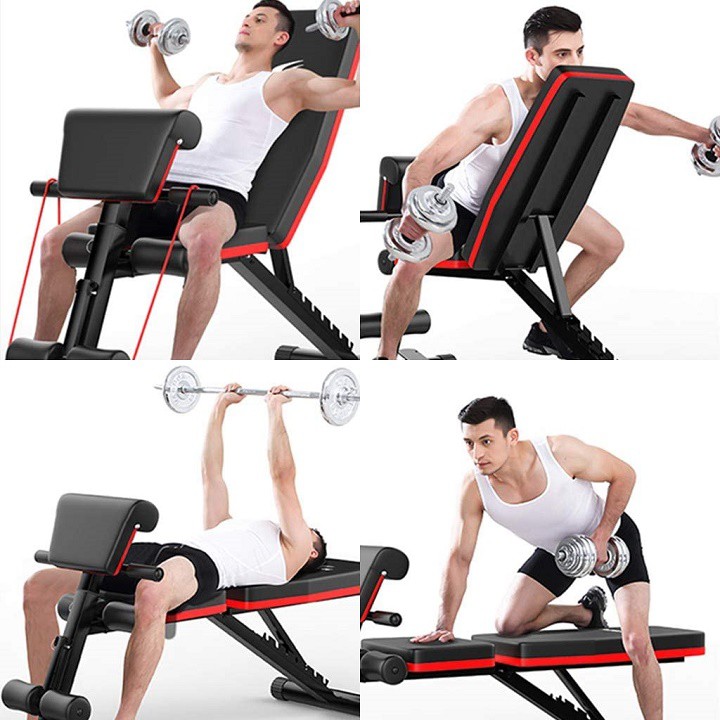 Ghế tập Gym, ghế tập cơ bụng đa năng + Bộ dụng cụ chống đẩy