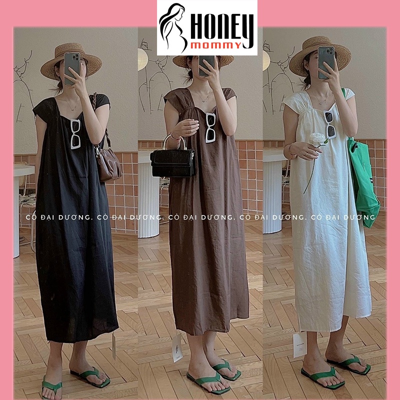 Đầm Bầu Váy Bầu Mùa Hè Sát Nách Tay Hến Dáng Dài Đi Biển Mặc Ở Nhà Xinh Xắn HD2703 Honey Mommy HD1607 Honey Mommy