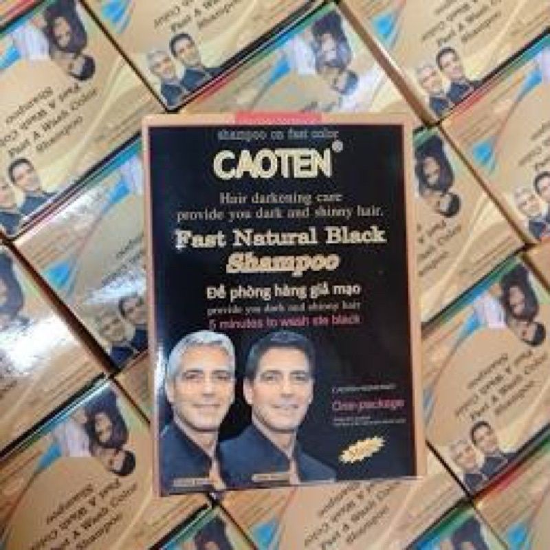 Gội Đen Tóc YiCAOTEN Nhân Sâm Thái Lan, Gội Là Đen hộp 10 gói.