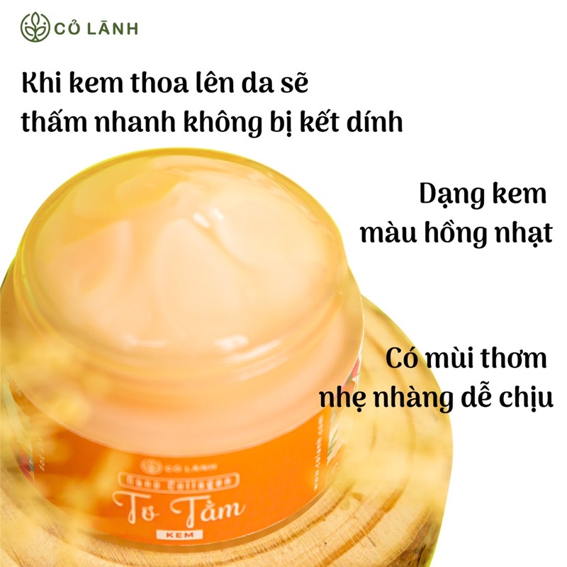 Kem Nano Collagen Tơ tằm Cỏ Lành 30g Ngăn ngừa lão hóa, mờ nếp nhăn