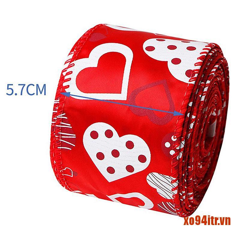 XOITR  4.6M Love Red Lips Polyester Ribbon Valentine's Day Handmade Decoration 13